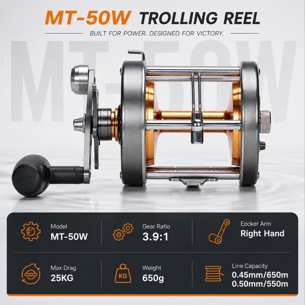 Carrete de Pesca de Arrastre M - Trolling Reel reseña y precio